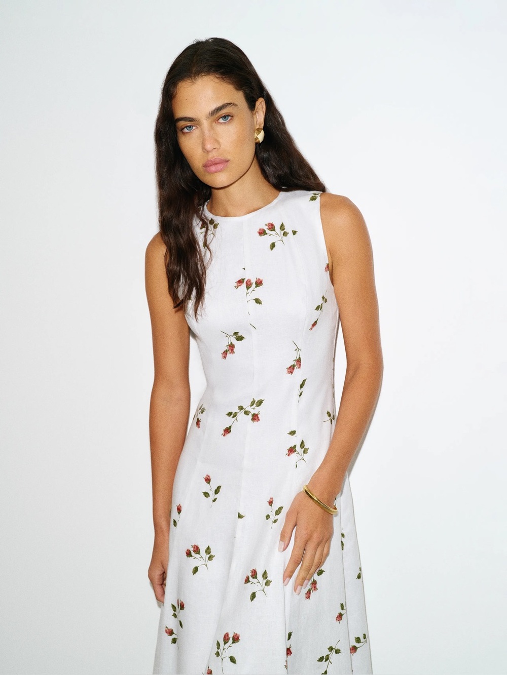 Reformation Cecilia Line Dress Floating Rose NWOT
